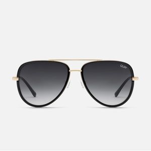 Quay Australia All In Black Aviator Polarized Sunglasses